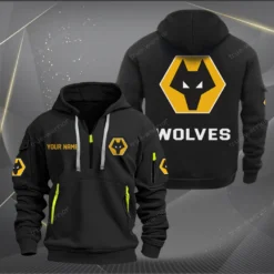 Wolverhampton Wanderers Hoodie Half Zipper, Gift for Wolverhampton Wanderers fan EPL14052225002 - Black