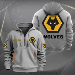 Wolverhampton Wanderers Hoodie Half Zipper, Gift for Wolverhampton Wanderers fan EPL14052225002 - Grey