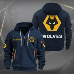 Wolverhampton Wanderers Hoodie Half Zipper, Gift for Wolverhampton Wanderers fan EPL14052225002 - Navy