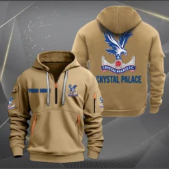 Crystal Palace Hoodie Half Zipper, Gift for Crystal Palace fan EPL14052225003 - Khaki