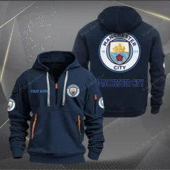 Manchester City Hoodie Half Zipper, Gift for Manchester City fan EPL14052225004 - Navy