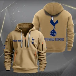 Tottenham Hotspur Hoodie Half Zipper, Gift for Tottenham Hotspur fan EPL14052225005 - Khaki