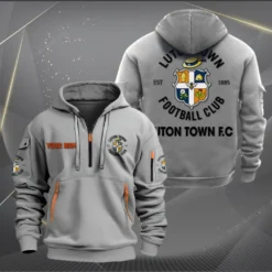 Luton Town Hoodie Half Zipper, Gift for Luton Town fan EPL14052225006 - Grey