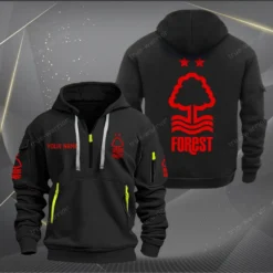 Nottingham Forest Hoodie Half Zipper, Gift for Nottingham Forest fan EPL14052225007 - Black