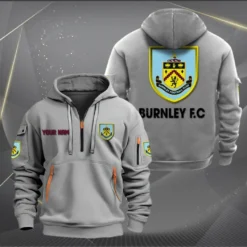 Burnley Hoodie Half Zipper, Gift for Burnley fan EPL14052225008 - Grey