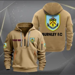 Burnley Hoodie Half Zipper, Gift for Burnley fan EPL14052225008 - Khaki