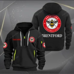 Brentford Hoodie Half Zipper, Gift for Brentford fan EPL14052225011 - Black