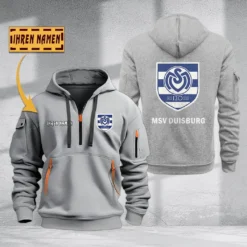 MSV Duisburg Hoodie Haft Zipper, Gift For MSV Duisburg Fan BDE051725570-Gray