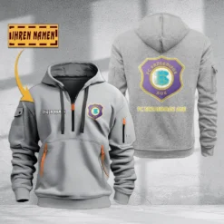 Erzgebirge Aue Hoodie Haft Zipper, Gift For Erzgebirge Aue Fan BDE051725576-Gray