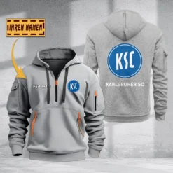 Karlsruher SC Hoodie Haft Zipper, Gift For Karlsruher SC Fan BDE051725578-Gray