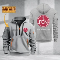 1. FC Nurnberg Hoodie Haft Zipper, Gift For 1. FC Nurnberg Fan BDE051725579-Gray