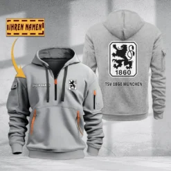 1860 Munich Hoodie Haft Zipper, Gift For 1860 Munich Fan BDE051725582-Gray