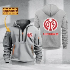 1. FSV Mainz 05 Hoodie Haft Zipper, Gift For 1. FSV Mainz 05 Fan BDE051725589-Gray