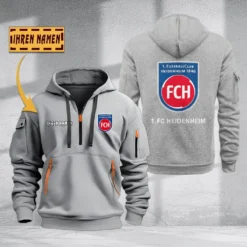 1. FC Heidenheim Hoodie Haft Zipper, Gift For 1. FC Heidenheim Fan BDE051725594-Gray