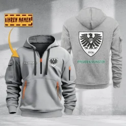 Preußen Münster Hoodie Haft Zipper, Gift For Preußen Münster Fan BDE051725611-Gray