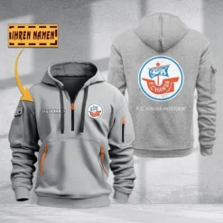 Hansa Rostock Hoodie Haft Zipper, Gift For Hansa Rostock Fan BDE051725612-Gray