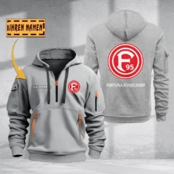 Fortuna Dusseldorf Hoodie Haft Zipper, Gift For Fortuna Dusseldorf Fan BDE051725613-Gray