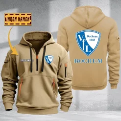 VfL Bochum 1848 Hoodie Haft Zipper, Gift For VfL Bochum 1848 Fan BDE051725563-Khaki