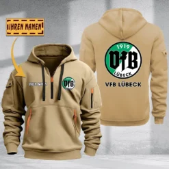 VfB Lübeck Hoodie Haft Zipper, Gift For VfB Lübeck Fan BDE051725569-Khaki