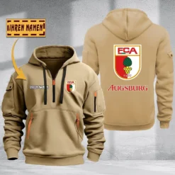 FC Augsburg Hoodie Haft Zipper, Gift For FC Augsburg Fan BDE051725572-Khaki