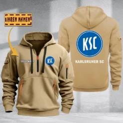Karlsruher SC Hoodie Haft Zipper, Gift For Karlsruher SC Fan BDE051725578-Khaki