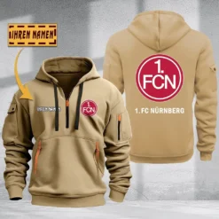1. FC Nurnberg Hoodie Haft Zipper, Gift For 1. FC Nurnberg Fan BDE051725579-Khaki