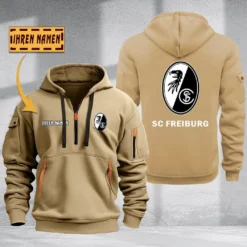 SC Freiburg II Hoodie Haft Zipper, Gift For SC Freiburg II Fan BDE051725586-Khaki