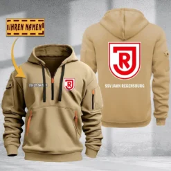 Jahn Regensburg Hoodie Haft Zipper, Gift For Jahn Regensburg Fan BDE051725598-Khaki