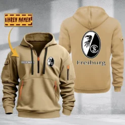 SC Freiburg Hoodie Haft Zipper, Gift For SC Freiburg Fan BDE051725599-Khaki
