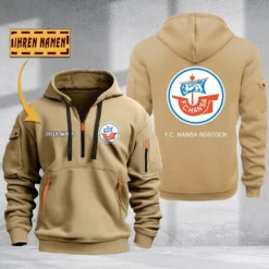 Hansa Rostock Hoodie Haft Zipper, Gift For Hansa Rostock Fan BDE051725612-Khaki
