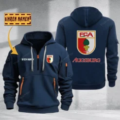 FC Augsburg Hoodie Haft Zipper, Gift For FC Augsburg Fan BDE051725572-Navy