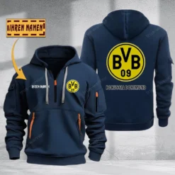 Borussia Dortmund II Hoodie Haft Zipper, Gift For Borussia Dortmund II Fan BDE051725573-Navy