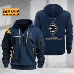 Borussia Monchengladbach Hoodie Haft Zipper, Gift For Borussia Monchengladbach Fan BDE051725602-Navy