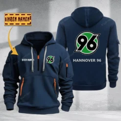 Hannover 96 Hoodie Haft Zipper, Gift For Hannover 96 Fan BDE051725604-Navy