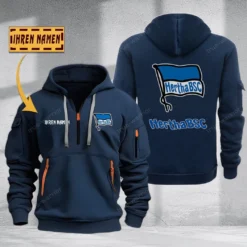 Hertha BSC Hoodie Haft Zipper, Gift For Hertha BSC Fan BDE051725609-Navy