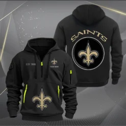 New Orleans Saints Hoodie Half Zipper, All Over Print Hoodie Half Zipper NFL02063025007
