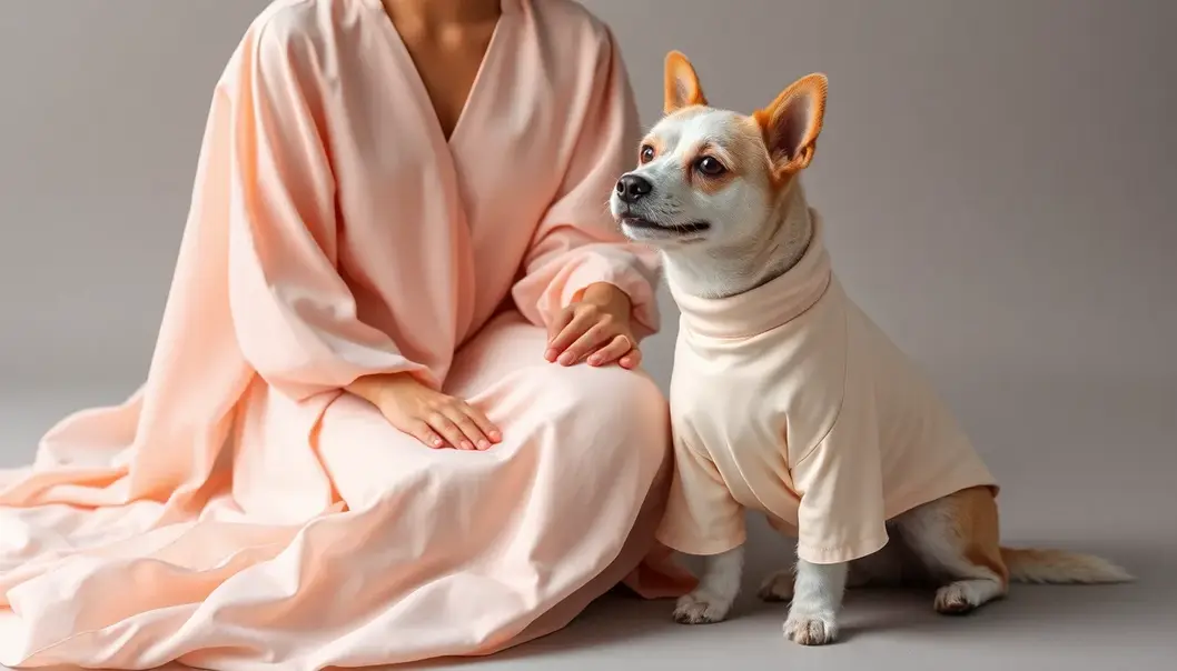Pet owners delight in matching vibrant hues and eco-friendly textures for a fashionable walk.
