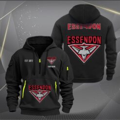 Essendon AFL Hoodie Half Zipper, All Over Print Hoodie Half Zipper AFL01070125136