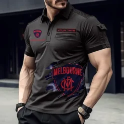 Melbourne Demons Fans Gift Pocket Polo Shirt, All Over Print Polo Shirt For Sport Fan, Custom Name AFL11070725138