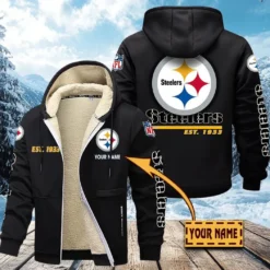 Pittsburgh Steelers Lamb Fleece Thick Coat, All Over Print Lamb Fleece Thick Coat DTH05070525601