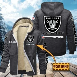 Oakland Raiders Lamb Fleece Thick Coat, All Over Print Lamb Fleece Thick Coat DTH05070525602