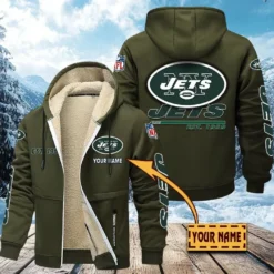 New York Jets Lamb Fleece Thick Coat, All Over Print Lamb Fleece Thick Coat DTH05070525606