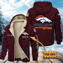 Denver Broncos Lamb Fleece Thick Coat, All Over Print Lamb Fleece Thick Coat DTH05070525607