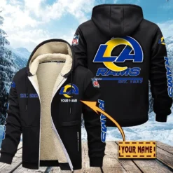 Los Angeles Rams Lamb Fleece Thick Coat, All Over Print Lamb Fleece Thick Coat DTH05070525610