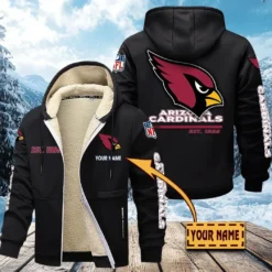 Arizona Cardinals  Lamb Fleece Thick Coat, All Over Print Lamb Fleece Thick Coat DTH05070525611