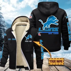 Detroit Lions Lamb Fleece Thick Coat, All Over Print Lamb Fleece Thick Coat DTH05070525613