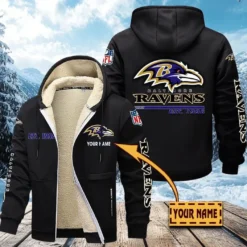 Baltimore Ravens Lamb Fleece Thick Coat, All Over Print Lamb Fleece Thick Coat DTH05070525614