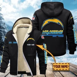 Los Angeles Chargers Lamb Fleece Thick Coat, All Over Print Lamb Fleece Thick Coat DTH05070525615