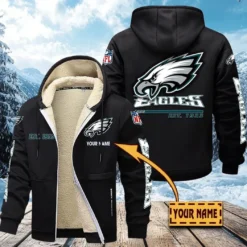 Philadelphia Eagles Lamb Fleece Thick Coat, All Over Print Lamb Fleece Thick Coat DTH05070525616