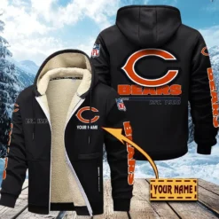 Chicago Bears Lamb Fleece Thick Coat, All Over Print Lamb Fleece Thick Coat DTH05070525617